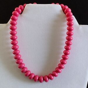 Monet 80s Bubble Gum Pink Cushion Plastic Beaded Necklace